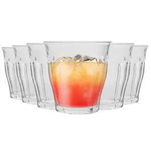 Duralex - Picardie Drinking Glasses - 310ml Tumblers for Water, Juice - Clear - Pack of 6