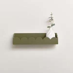 Melody Maison Green Scalloped Wall Storage Shelf - 40cm