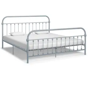 Berkfield Bed Frame Grey Metal 180x200 cm 6FT Super King