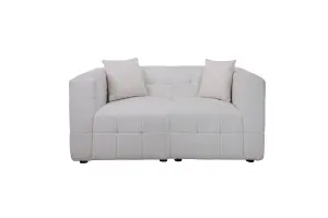 2 Seater Sofa Settee White Boucle Teddy Fabric Birlea Cloud