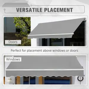 Outsunny Retractable Awning for Door & Window Garden Shelter Canopy 3 x 2m