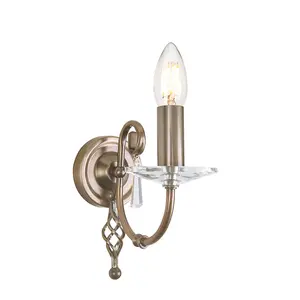 Elstead Aegean 1 Light Indoor Candle Wall Light Aged Brass, E14