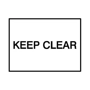 Keep clear Self-adhesive labels, (H)150mm (W)200mm