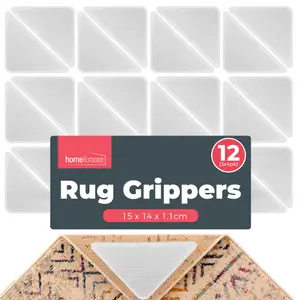 12pk Rug Grippers for Hardwood Floors Anti Slip Rug Grippers for Laminate Floor, Rug Gripper for Wooden Floors Rug Grip Anti Slip