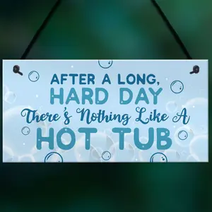 Red Ocean FUNNY HOT TUB SIGN Garden Signs And Plaque Summer House Plaque Pool Jacuzzi Gift