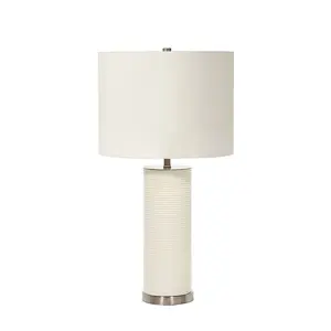 Luminosa Ripple White 1 Light Table Lamp - White, E27