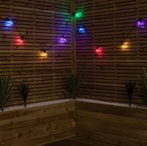 Set of 20 Indoor Outdoor Connectable Festoon Lights with Multi Coloured LEDs