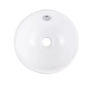 GoodHome Blanca Gloss White Round Counter top Basin (W)31cm