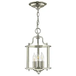 Elstead Gentry 3 Candle Small Pendant Light - Polished Nickel