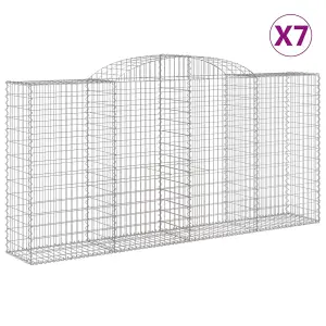 Berkfield Arched Gabion Baskets 7 pcs 300x50x140/160 cm Galvanised Iron