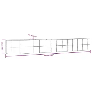 Berkfield Garden Planter Green 554x100x68 cm Powder-coated Steel