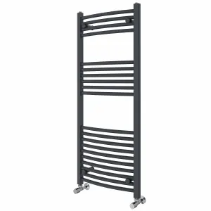 Right Radiators 1200x500 mm Curved Heated Towel Rail Radiator Bathroom Ladder Warmer Anthracite