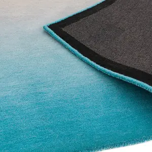 Blue Handmade , Luxurious , Easy to Clean Modern , Plain , Wool Rug for Living Room, Bedroom - 70 X 240 (Runner)