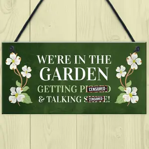 Funny Garden Sign Hanging Wall Sign Summerhouse Plaque Gift For Her