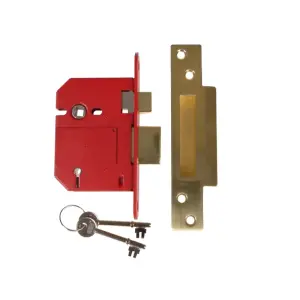 UNION StrongBOLT 2200S BS 5 Lever Mortice Sashlock Satin Brass 81mm Visi