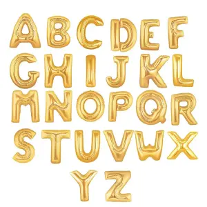 Oaktree Megaloon 40 Inch Gold Letter Balloons Gold (D)