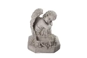 Detailed Guardian Angel Boy Memorial Stone