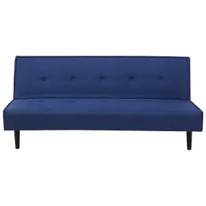 Beliani Retro Sofa Bed VISBY Navy Blue