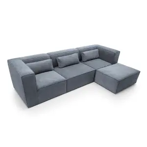 Doris Modular Corner Sofa in Dark Grey Cord Chenille