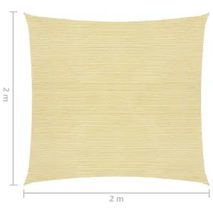 Berkfield Sunshade Sail HDPE Square 2x2 m Beige