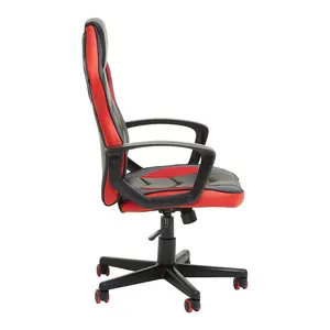 Interiors by Premier Black And Red Pu Home Office Chair