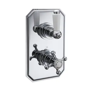 Kingham Traditional Single Outlet Concealed Shower Valve with Waterfall Shower Head & Arm