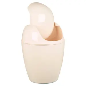 Octayvia Plastic Swing Top Rubbish Bin - 1.32L Off White