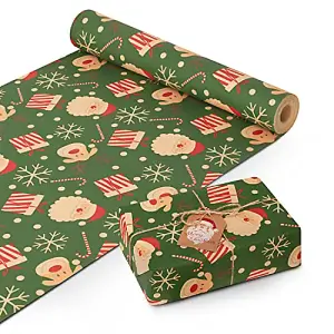 KEPLIN Wrapping Paper Roll - Premium Quality Festive Kraft Paper Multipurpose Wrapping Paper for Gifts, Arts & Crafts