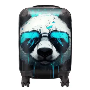 Panda With Blue Glasses Splashart Suitcase - Mini Cabin