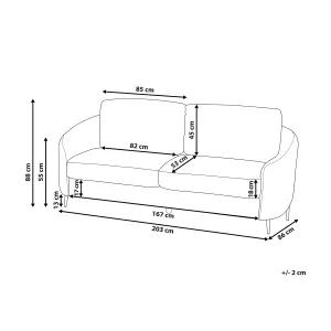 3 Seater Boucle Sofa White TROSA