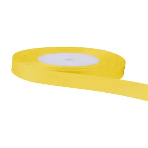 15mm Yellow Double Sided Satin Polyester Ribbon Roll, 25 metres