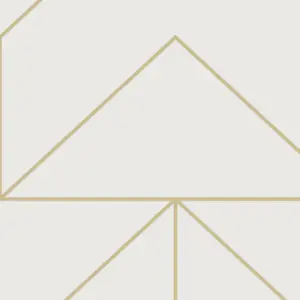 Superfresco Easy White Gold effect Geometric Smooth Wallpaper