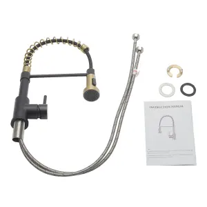 Black Gold Commercial Swivel Pull out Kitchen Tap Mixer Tap Faucet