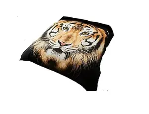 3D Wildlife Tiger Face Printed Warm & Cozy Throws