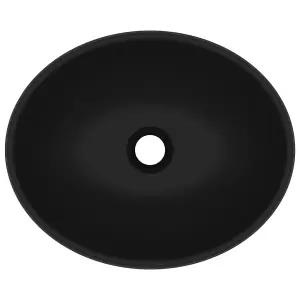 Luxury Basin Oval-shaped Matt Black 40x33 cm Ceramic