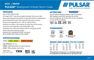 PULSAR High Visibility Rail Unlined Storm Coat