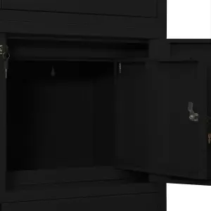 Berkfield Office Cabinet Black 90x40x180 cm Steel