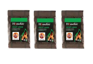 Homefire Shimada-Style Heat Logs Eco Wood Fuel Pack of 3 (36 Heat Logs)