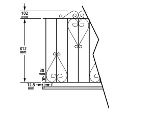 CLEVE Metal Scroll Double Driveway Garden Gate 3048mm GAP x 914mm High CDZP19