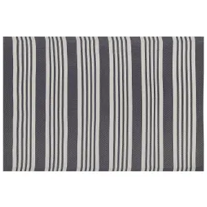 Outdoor Area Rug 120 x 180 cm Black and Light Grey DELHI