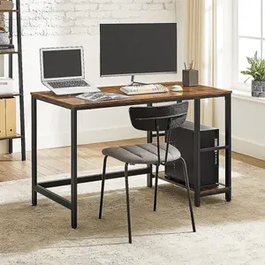 VASAGLE Computer Desk Industrial Design PC 2 Shelves on Right or Left Side Work Table for Office Living Room Lightweight Mounted