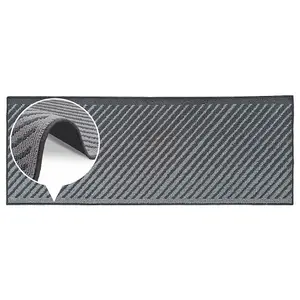 JVL Stellar Machine Washable Latex Backed Runner Doormat, 57x150cm, Grey