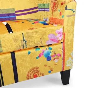 Fabric Gold Patchwork Tricia Tub Chair