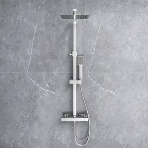 Sky Bathroom Modern Square Exposed Thermostatic Mixer Shower Set Shower Head and Handheld