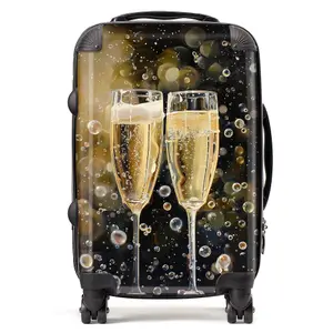 Splashart Bubbly Champagne Flues Suitcase - Cabin