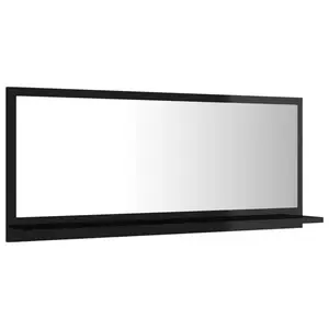 Dorlene Framed Wall Mounted Bathroom Mirror High Gloss Black / 90 cm