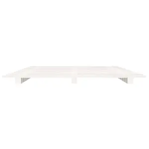 Berkfield Bed Frame White 140x190 cm Solid Wood Pine