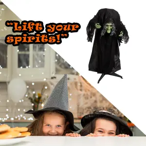 Halloween Animated Witch Decoration Halloween Party, Trick or Treat 36inch Black