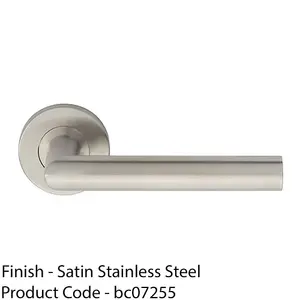 PAIR Straight Mitred Bar Handle On Round Rose Concealed Fix 201 Satin Steel