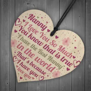 Red Ocean Nanny Gifts Mothers Day Gift For Her Wooden Heart Nanny Birthday Gift Keepsake Thank You Plaque